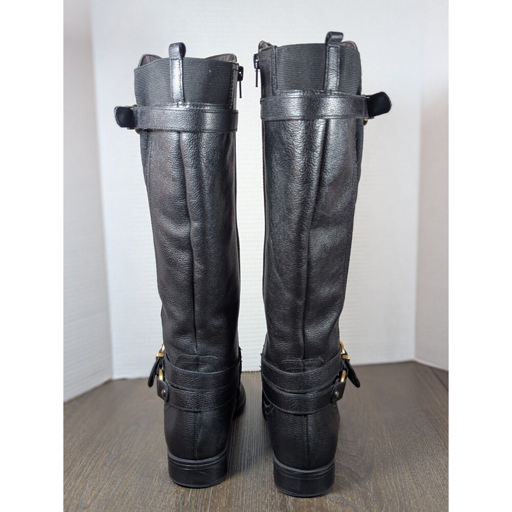 Women's Black Leather Riding Boots - Picture 11 of 16